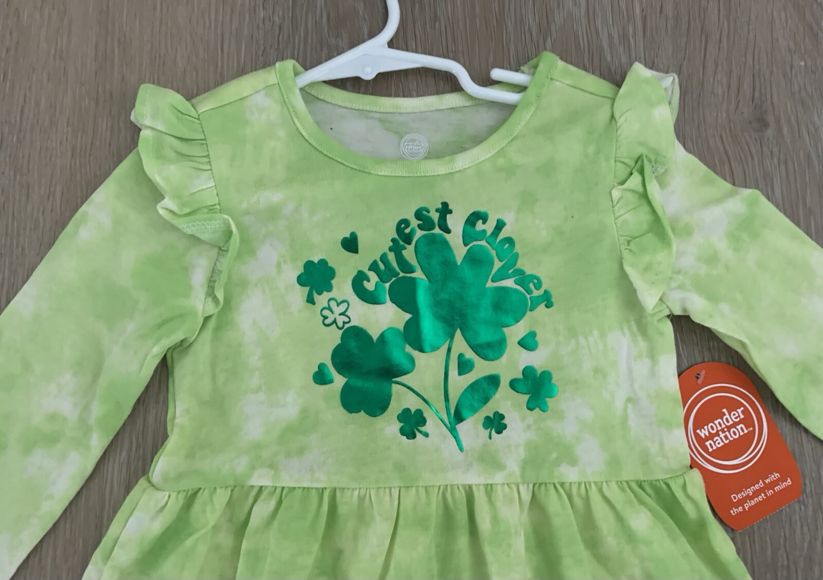 Wonder Nation Girls 4T St Patrick’s Day Dress Cutest Clover