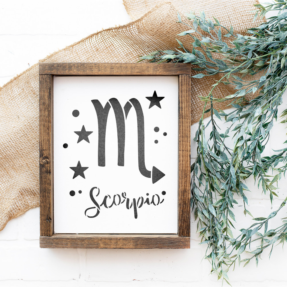 Scorpio Zodiac Symbol Stencil