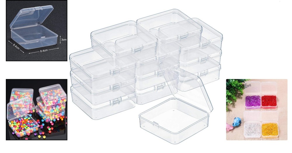 Durable Hinged Lid Craft Storage Boxes - Perfect for Beads & Small Items