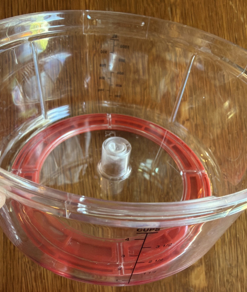 Tupperware Quick Chef Food Processor Chopper Mixer Whisk 4 Cups Red COMPLETE
