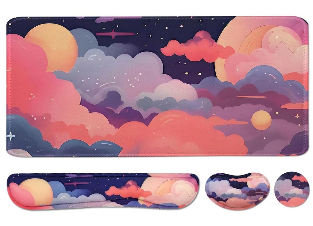 Large Mouse Pad Set, Cute Extended Mouse Pad+Keyboard Wrist Rest Support Desk...