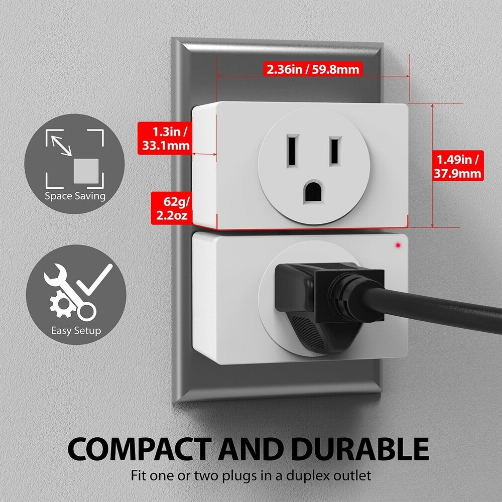 Wireless Remote Control 3 Outlet Plug On OFF Electrical Grounded Wall Switch