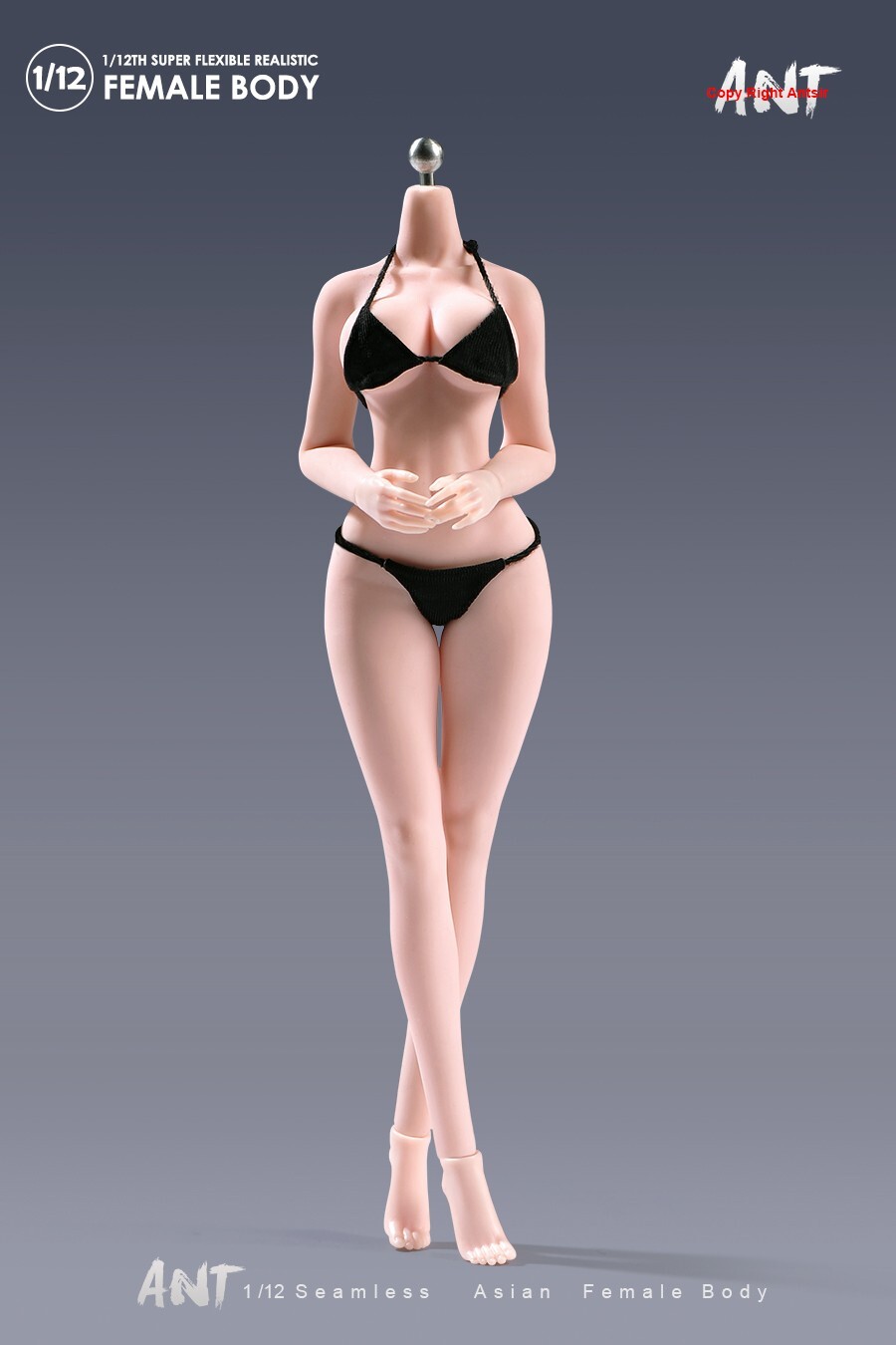 US ANT 1:12 Pale Large Breast Plump Hip Seamless Female Action Figure Body Doll