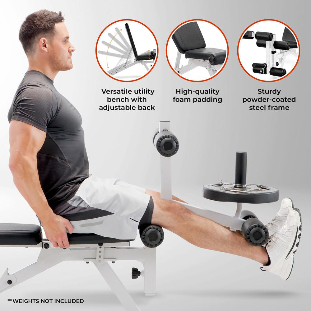 Adjustable Weight Bench W/Dual Leg Developer for Home Gym Workouts