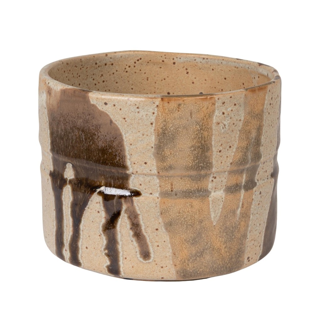Stoneware Planter in Reactive Glaze, Multicolor