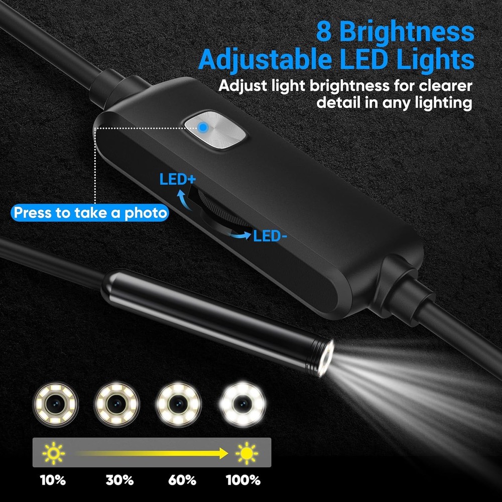 1920P Endoscope Camera Waterproof Snake Inspection Tool