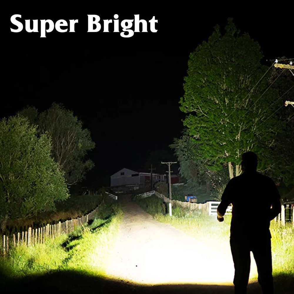 1000000 Lumens Super Bright LED Tactical Flashlight Rechargeable LED Work Light