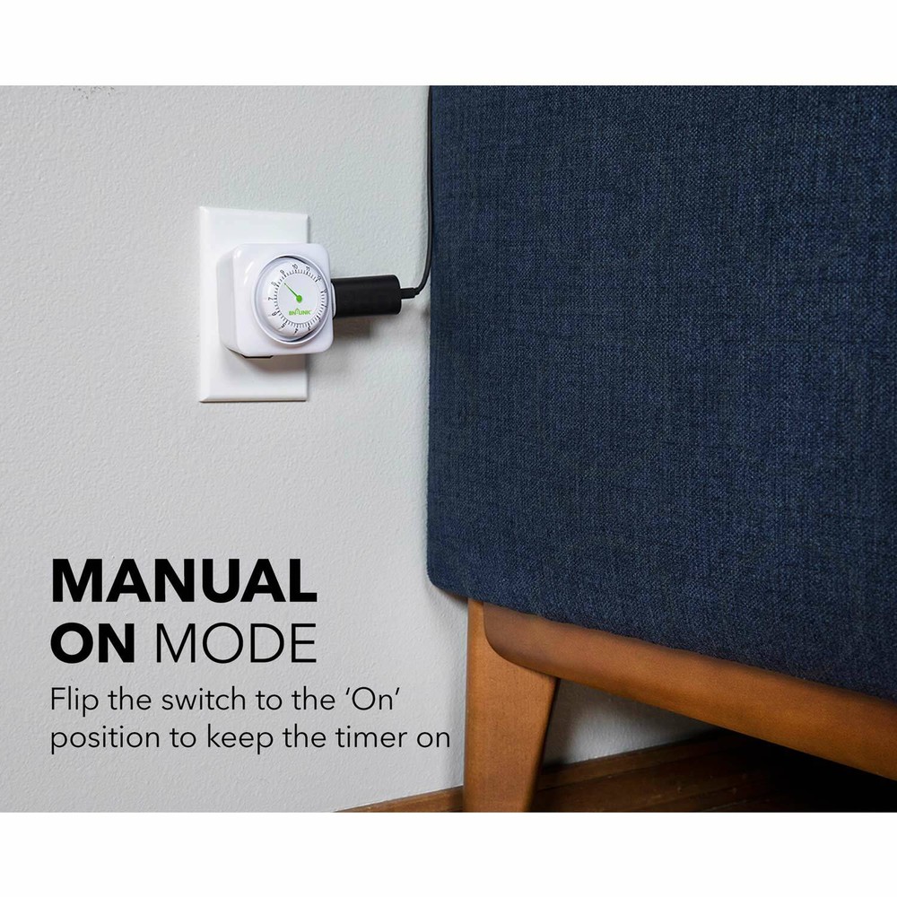 BN-LINK 12 hour mechanical countdown Grounded timer 3 Prong outlet Energy Saving