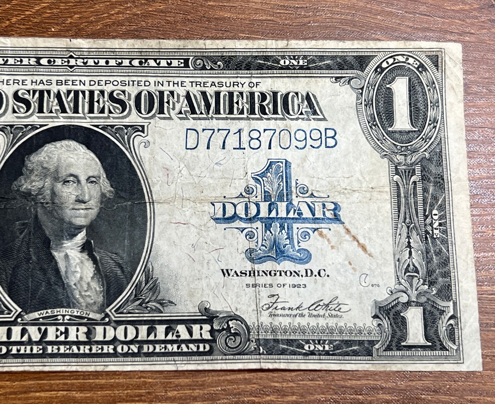 1923 $1 One Dollar Large Silver Certificate Note Bill