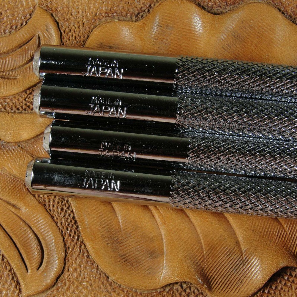 Japan Select - Checkered Beveler Stamps (4-Piece Set, Leather Stamping Tools)