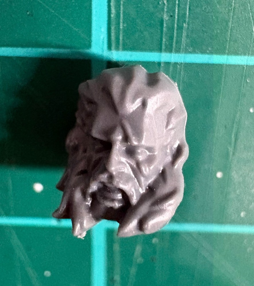 Space Wolves Space Marine Head D Unhelmeted Snarling Veteran 40K Kitbash Bit