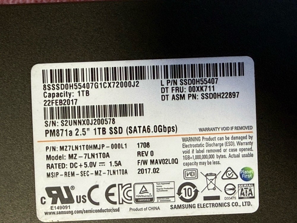 Samsung PM863 2.5" 1TB SSD