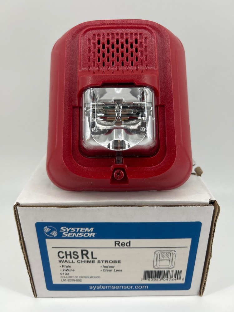 NEW CHSRL SYSTEM SENSOR RED WALL CHIME STROBE 2-WIRE INDOOR