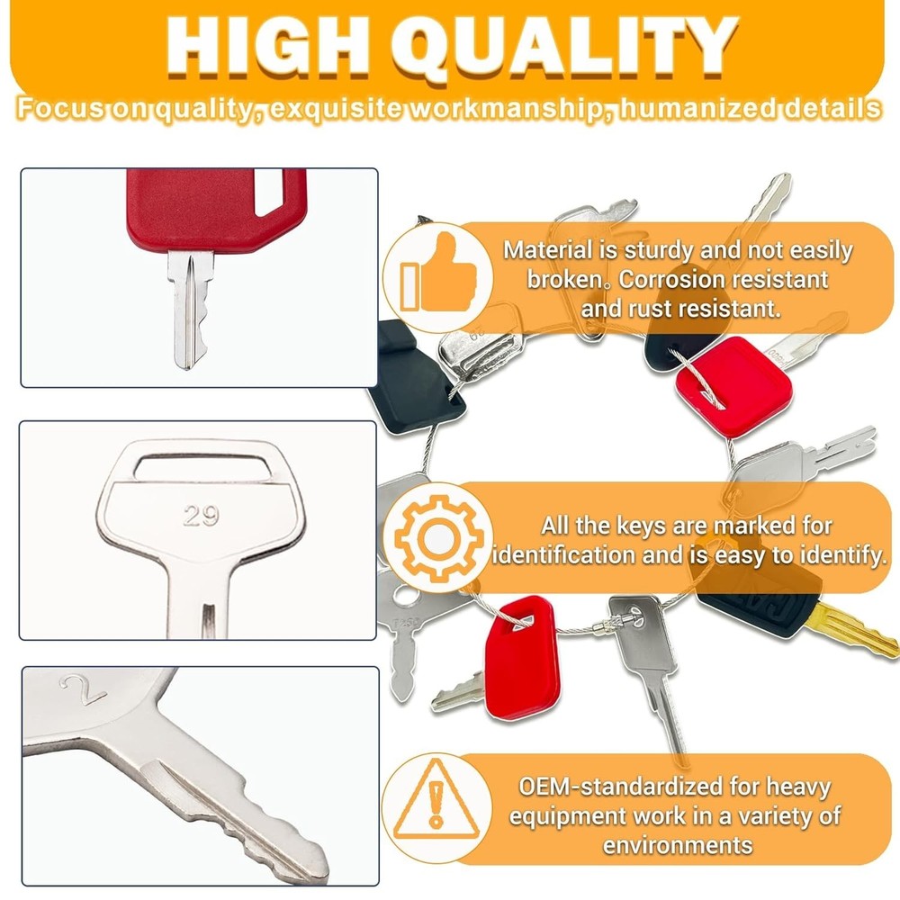 Ultimate 11 Heavy Machinery Key Bundle - Compatible with Major Brands & Models