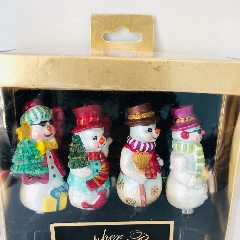 Christopher Radko Holiday Spreader Set 4 Cheese Snowmen New