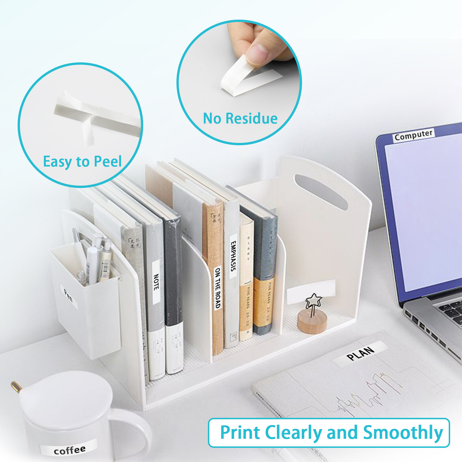 7PK Dymo Letratag Refill 91331 91330 White Plastic Label Tape 12mm LT-100H 1/2"
