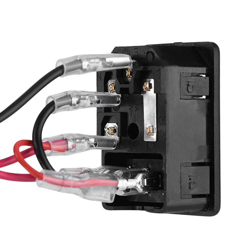 15A 220V/110V U-type Plug 3D Printer Power Socket Switch With Fuse Part Kit BEA