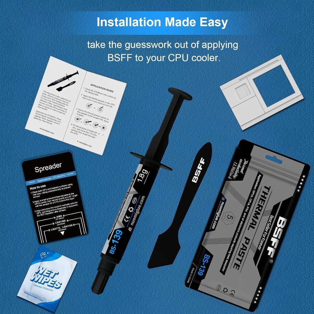 1.8g High-Performance Carbon Thermal Paste for CPU & GPU - Easy Application