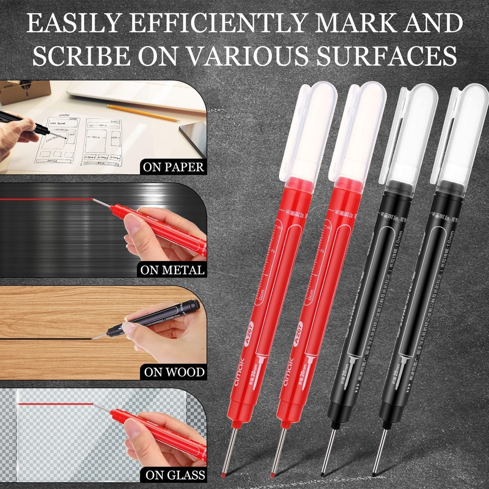 MotiMind 72-Pcs Deep Hole Marker Set, Long Nib, Waterproof, Multi-surface