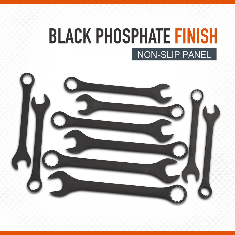 Ironton Jumbo Combination Wrench Set, 10-Pc., SAE