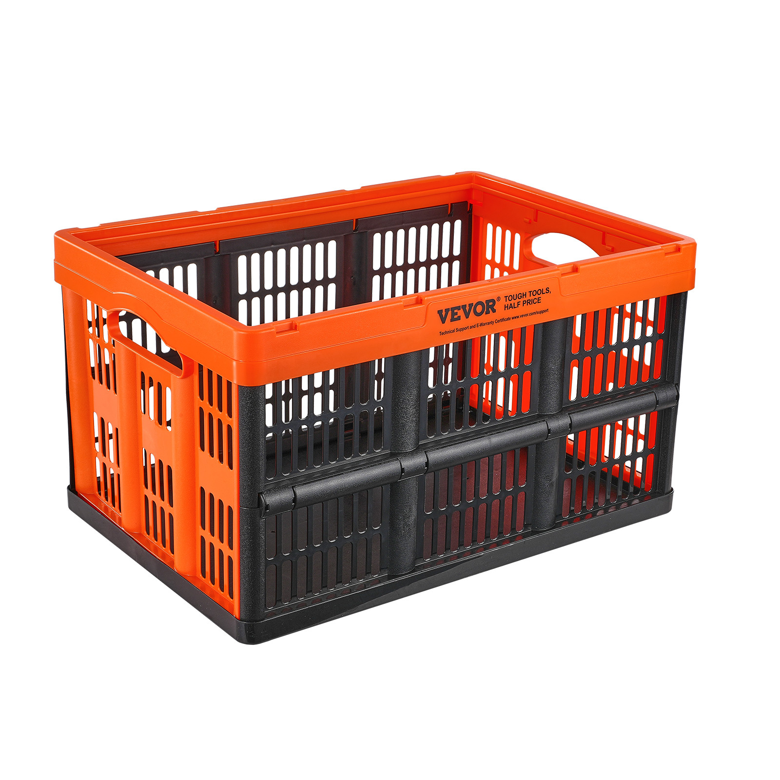 VEVOR Collapsible Storage Baskets Folding Plastic Stackable Container 45L 3-Pack