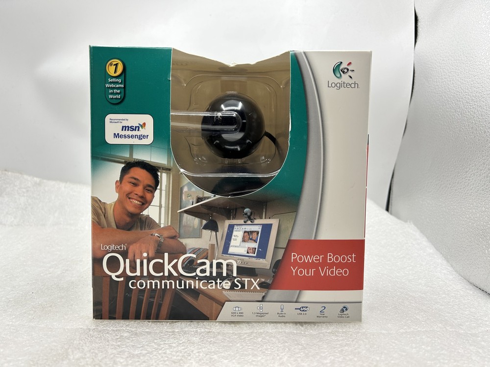 Logitech Quickcam Communicate STX Webcam For PC Computer Virtual School Class