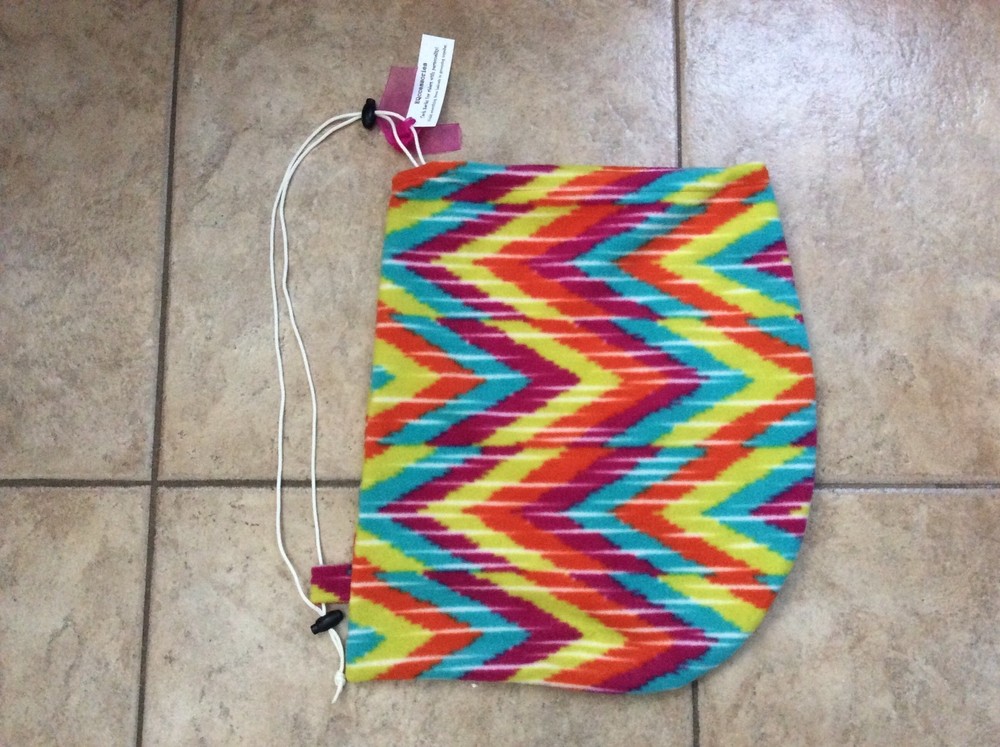 Zig Zag Pattern With White Drawstring Helmet Bag