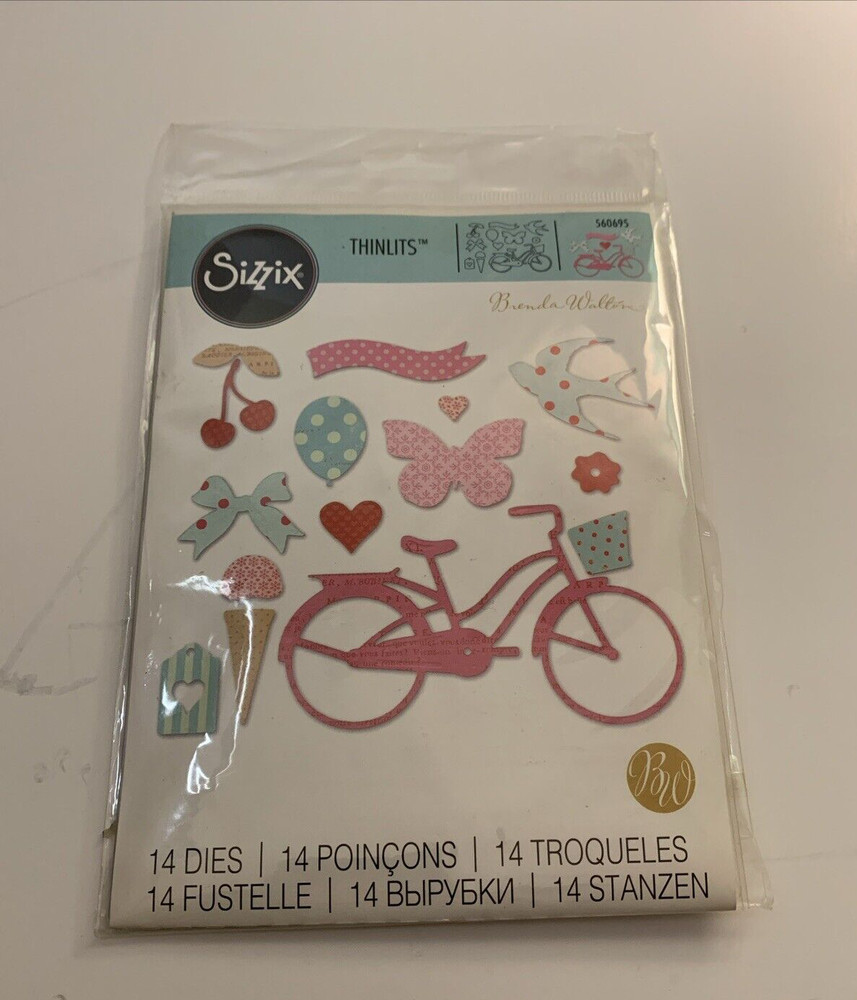 Sizzix Thinlits   Whimsy and Delight Die Set Bike Butterfly Bows Mixed media