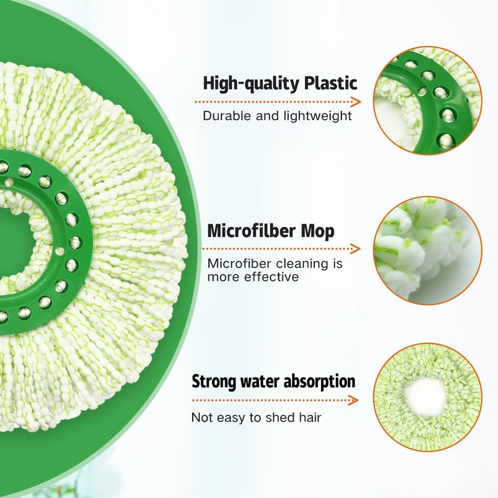 3 Pack Mop Head Replacement for Libman Tornado Spin Mop, Microfiber Spin Mop ...