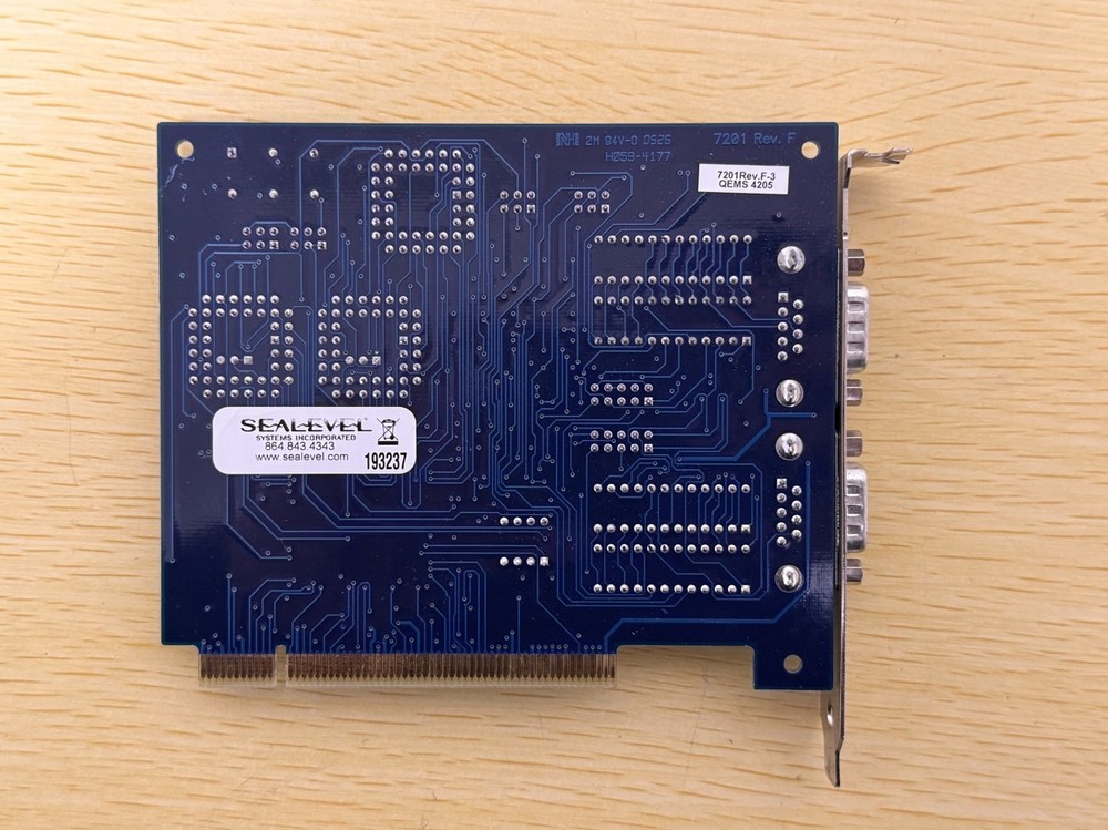 SeaLevel 7201 PCI Dual Serial Interface Controller Card H059-4177