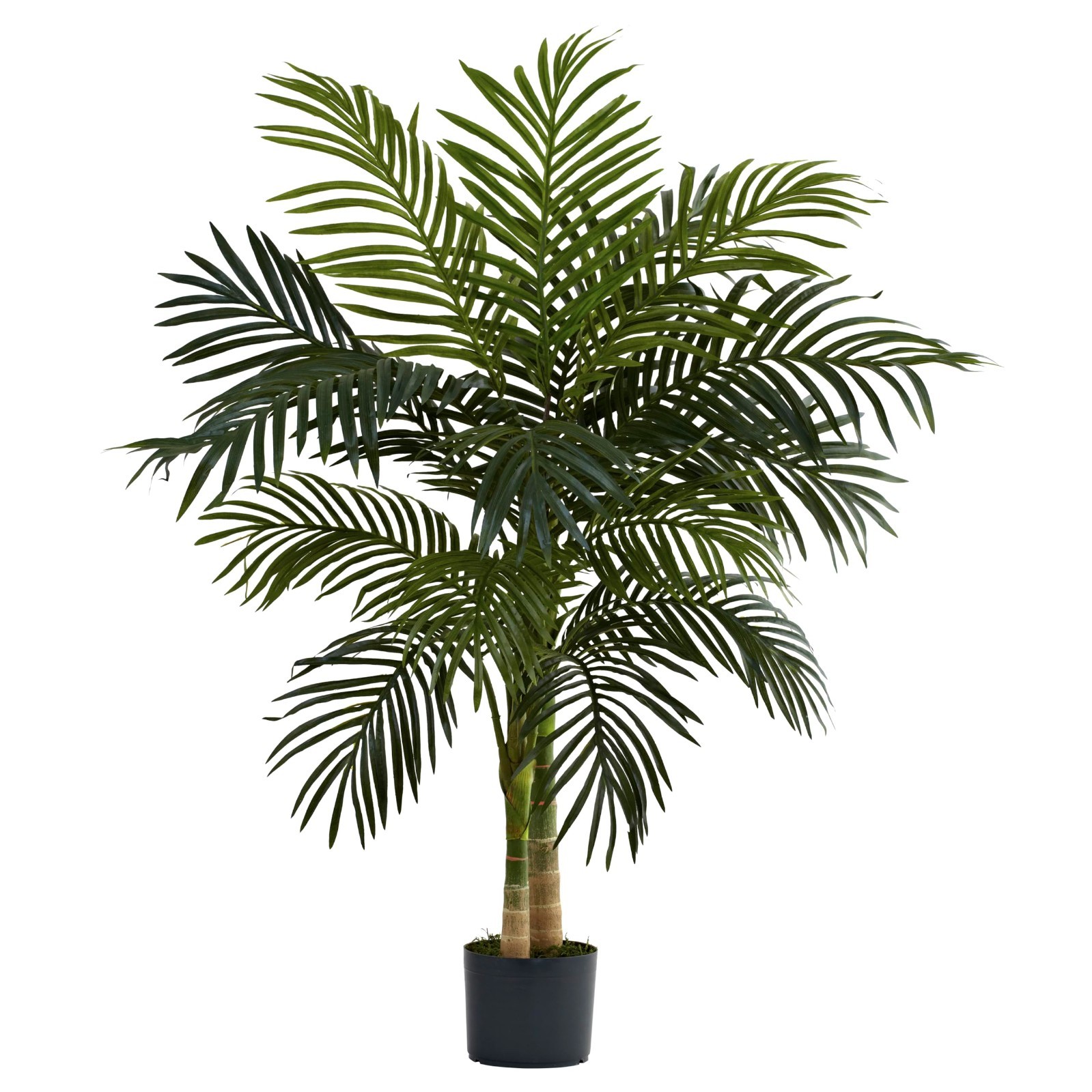 6FT Double Golden Cane Palm Artificial Tree Lush Realistic Home Garden Decor