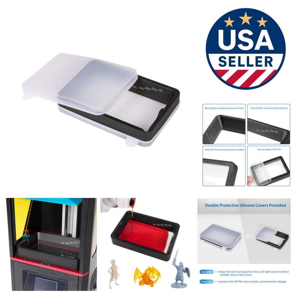 Versatile 3D Resin Tank with Protective Features - Ideal for Quick Color Changes