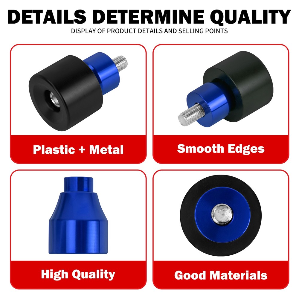 Black Blue Engine Protective Guard Crash Bars M12 End Balls Protector For Harley
