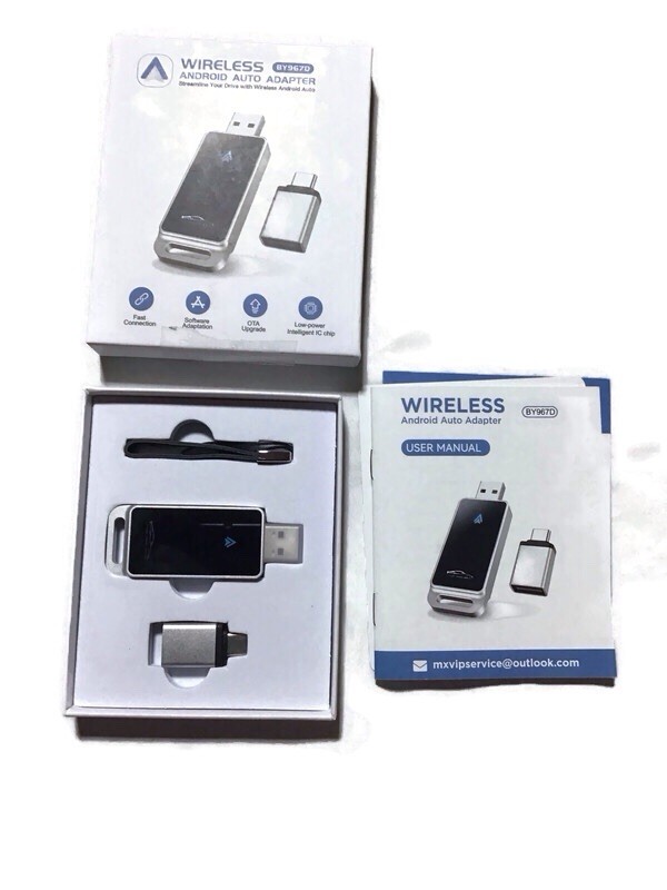 Android Auto Wireless Adapter, Convert Factory Wired to Wireless, Plug and Play