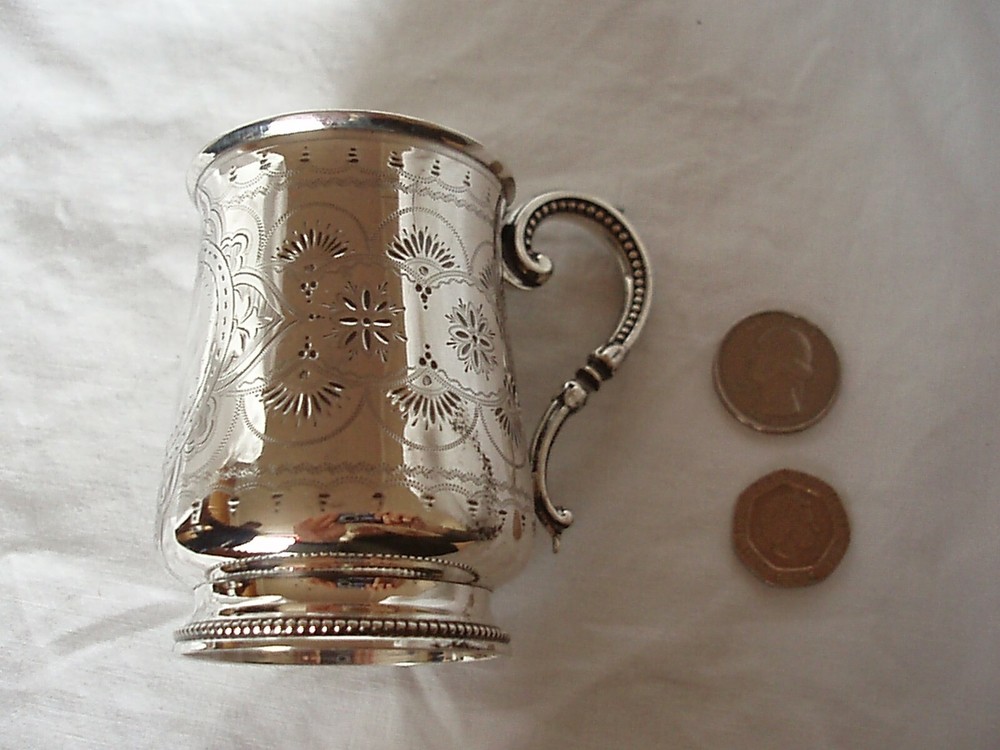 VICTORIAN MUG STERLING SILVER SHEFFIELD 1872