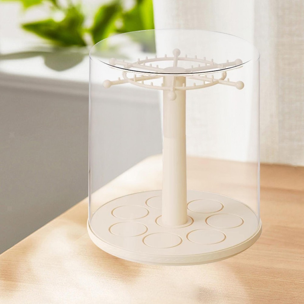 Figure Display Case Doll Storage Box Rotating Countertop Multipurpose Necklace