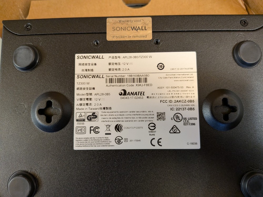 SonicWall TZ300W (APL28-0B5) Firewall Network Security Appliance, Working