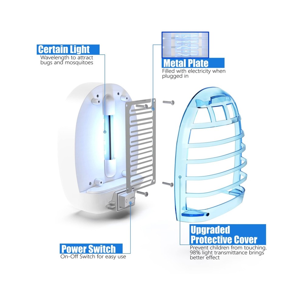 6 Pack Bug Zapper Indoor, Electronic Mosquitoes Killer Zapper with Blue Light...