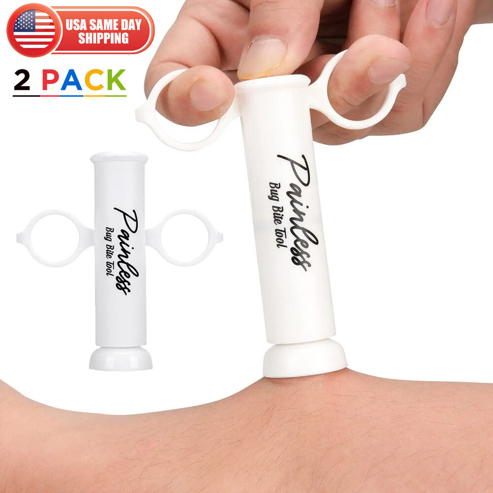 2x Vacuum Extractor Itch Relief Bee Sting Bug Bite Suction Tool Hiking Camping
