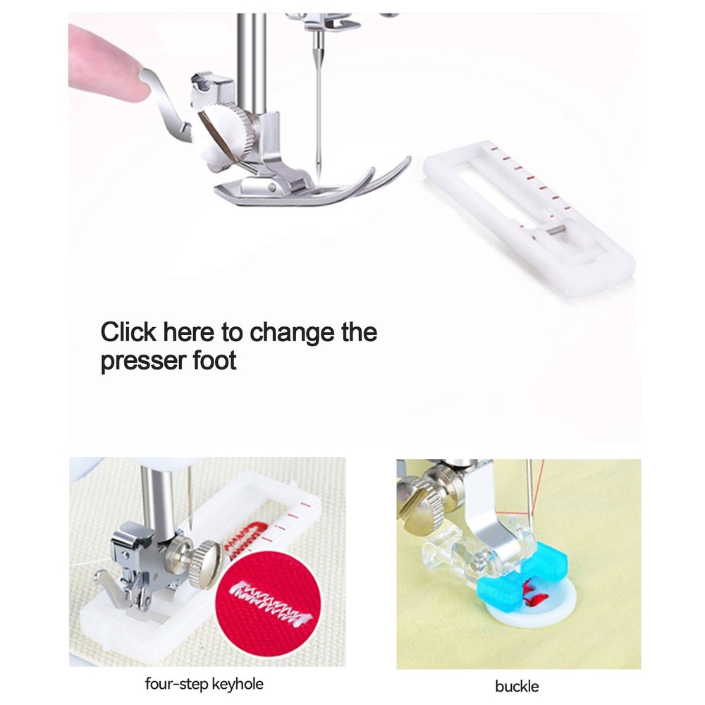 Mini Electric Sewing Machine 12Stitches Double Thread Portable US Plug Blue 110V