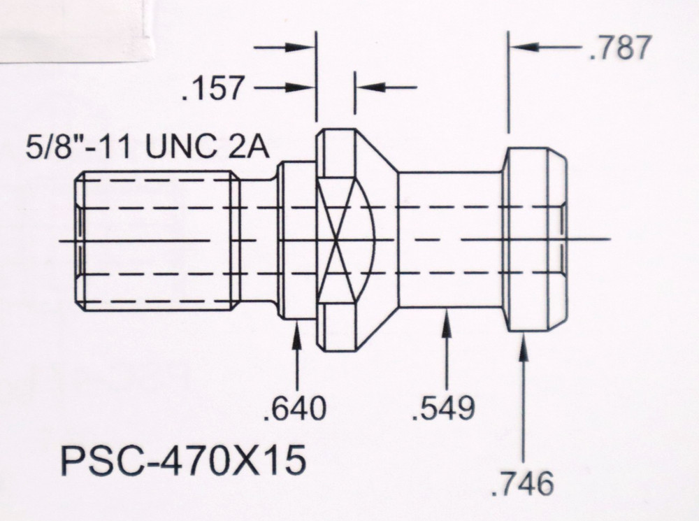 2 pcs, TJ DAVIES, PSC 470-15 COOLANT-THRU CAT 40 PULL STUD
