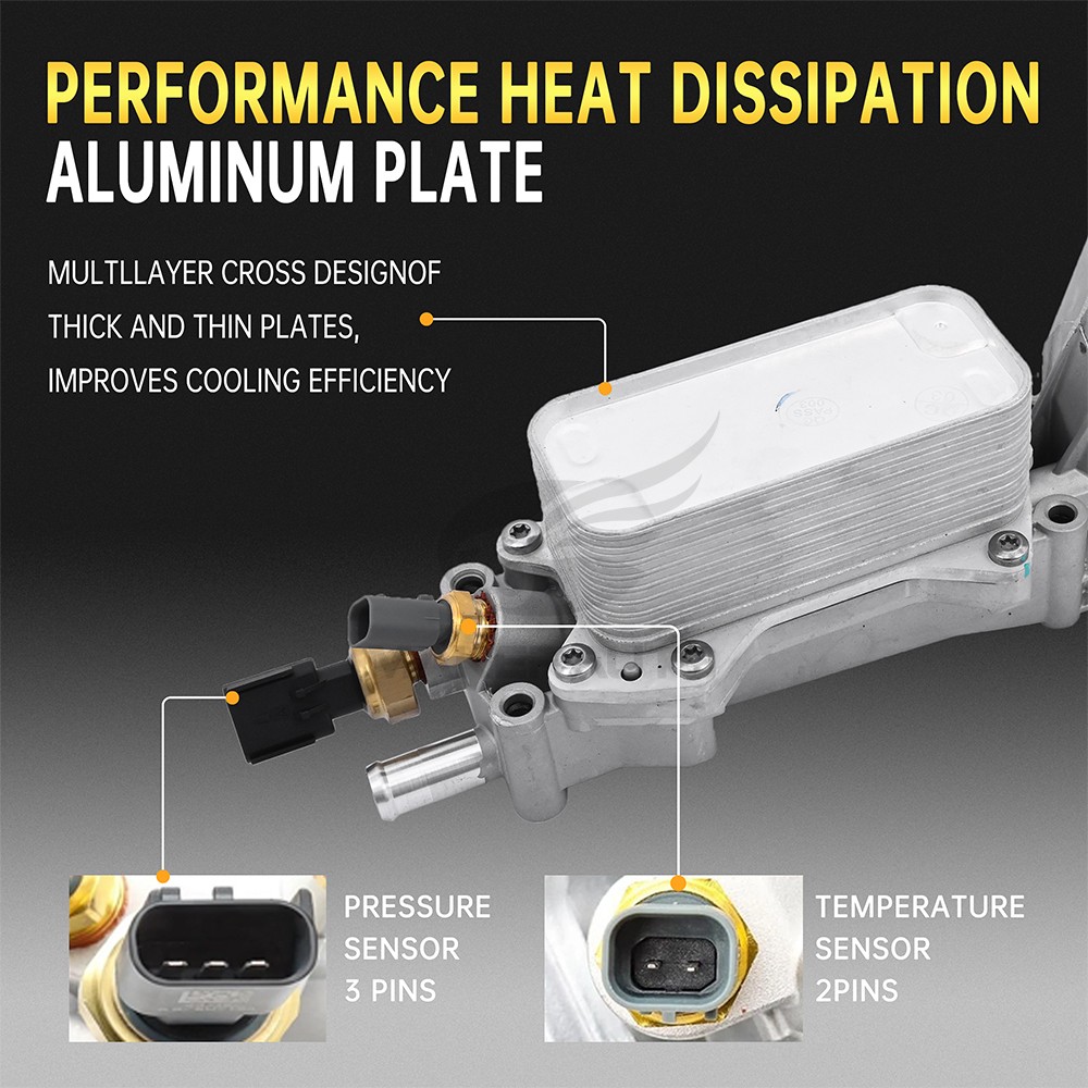 Aluminum Engine Oil Cooler Filter Housing For 11-16 Dodge Jeep Chrysler Ram 3.6L