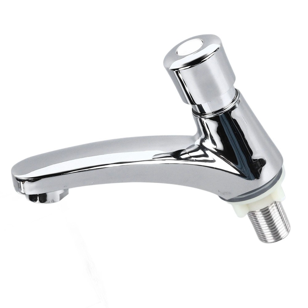 Basin Sink Faucet Push Button Design Water Saving Rugged Time Delay US