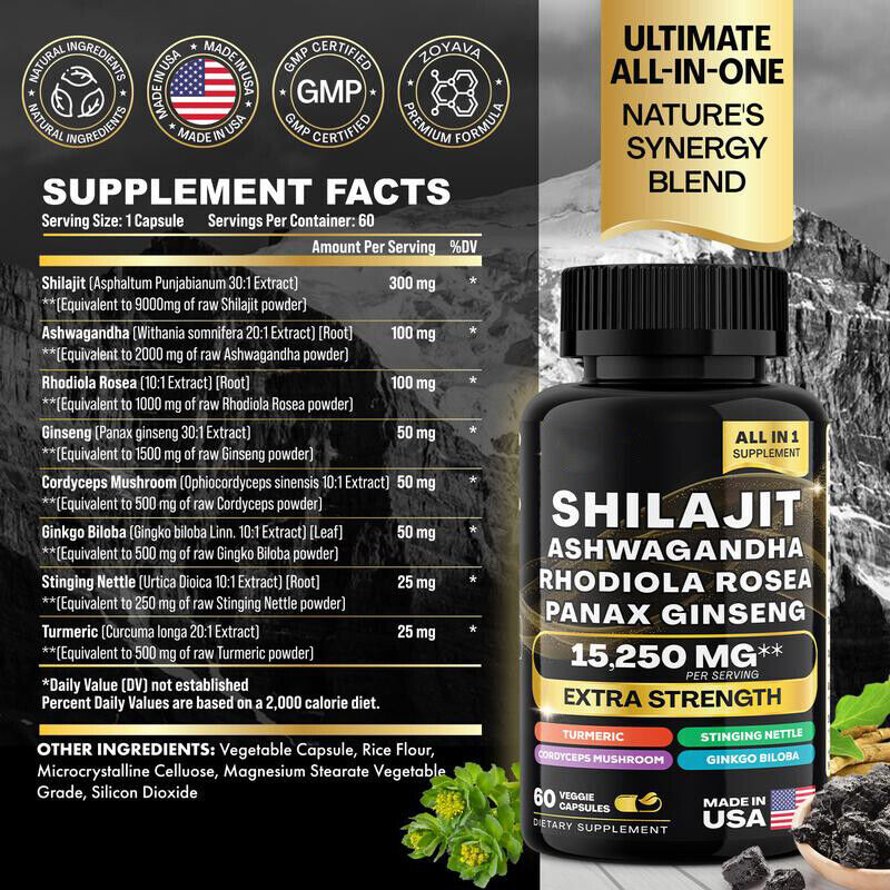 2 Pack Dynamic Vitality Bundle - Sea Moss Multivitamin & Shilajit Power Combo US