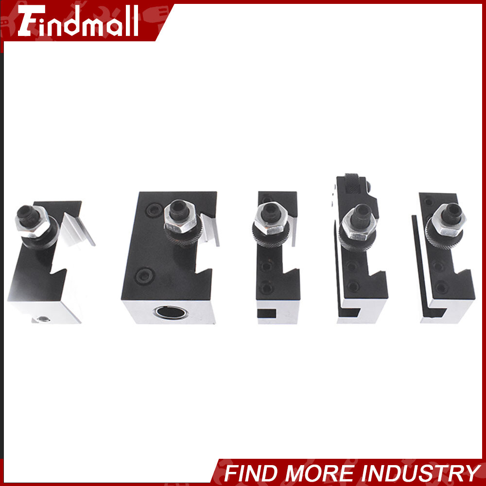 Quick Change Tool Post Holder Set AXA 250-100 Piston Type 6Pcs For Lathe 6 -12"