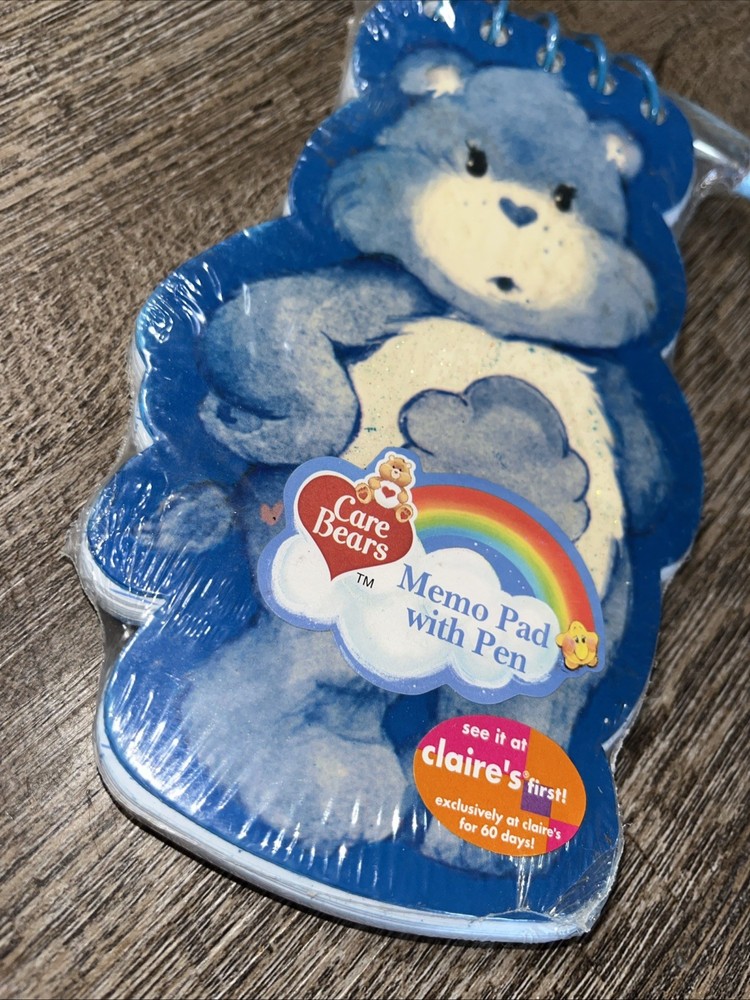 Care Bears grumpy bear notepad Notebook Claire’s excNew Old Stock