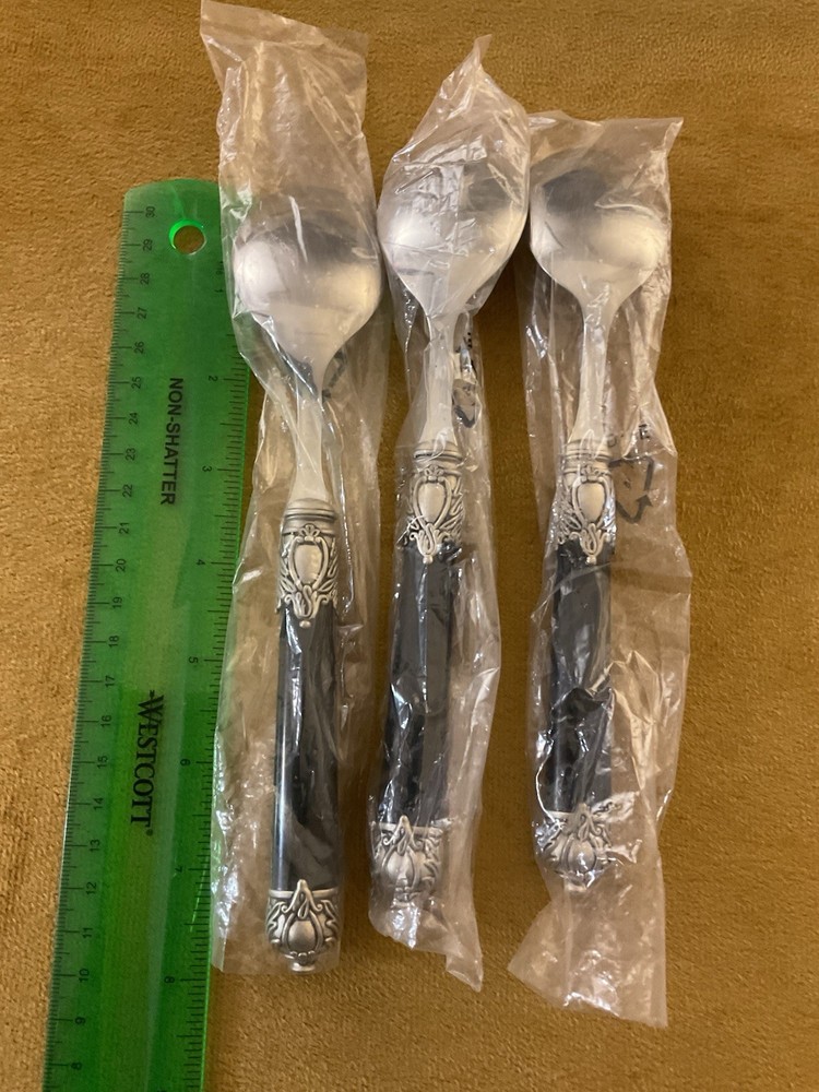 (3) Soup Spoons Home Essential RENAISSANCE BLACK