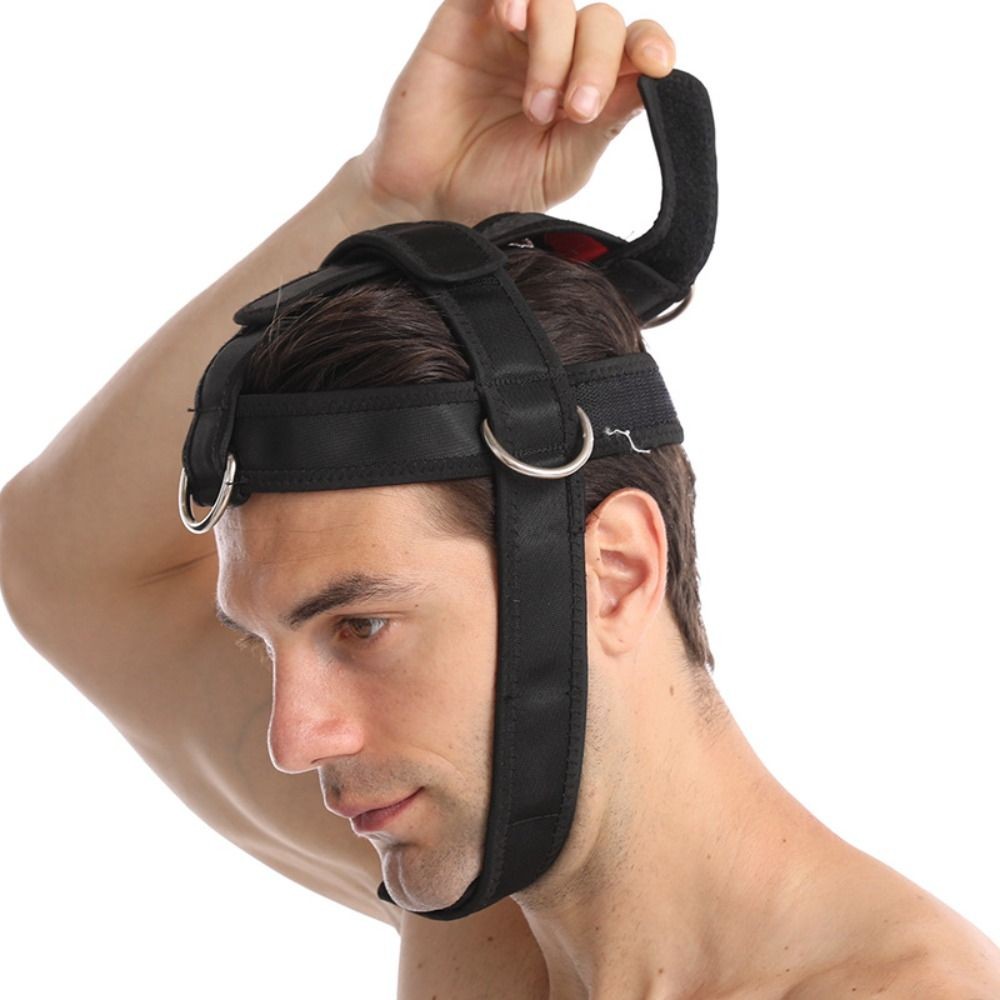 Black Head Training Harness Adjustable Neck Strength Training Strap Outdoor