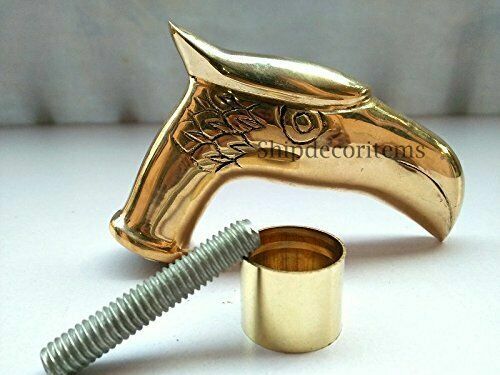 Vintage Solid Brass eagle Head Cane Handle for Walking Stick handmade design