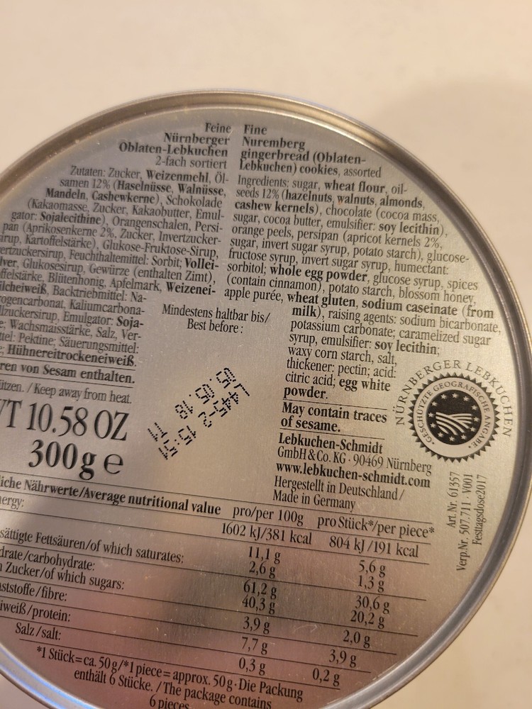 Fine Nuremberg EMPTY Gingerbread Cookie Tin Only